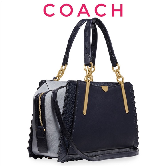 Coach Dreamer Colorblock Suede Satchel Bag purse - Picture 2 of 4